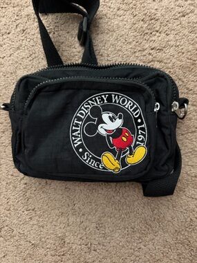 Vintage Disney Mickey 2 in 1 Black Crossbody Belt Bag/Shoulder Bag
